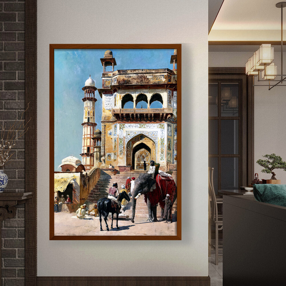 Before_the_Great_Mosque_Mathur - Framed Canvas