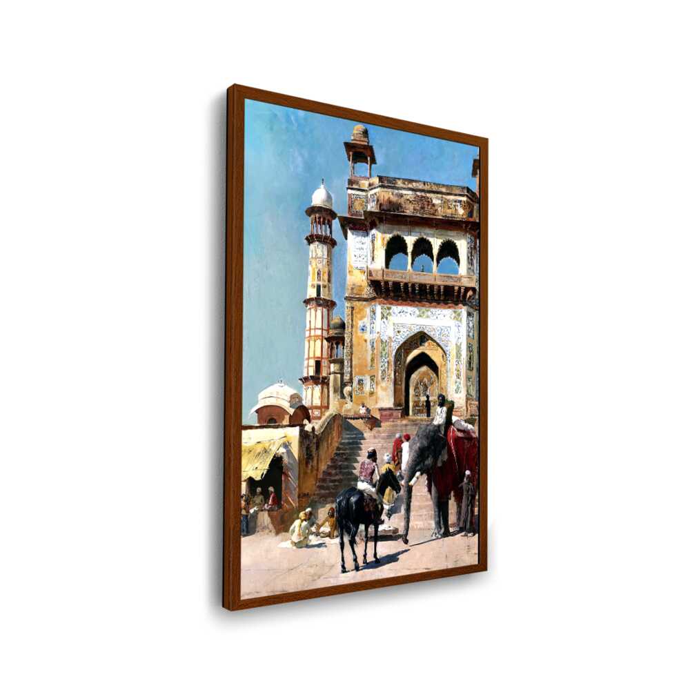 Before_the_Great_Mosque_Mathur - Framed Canvas