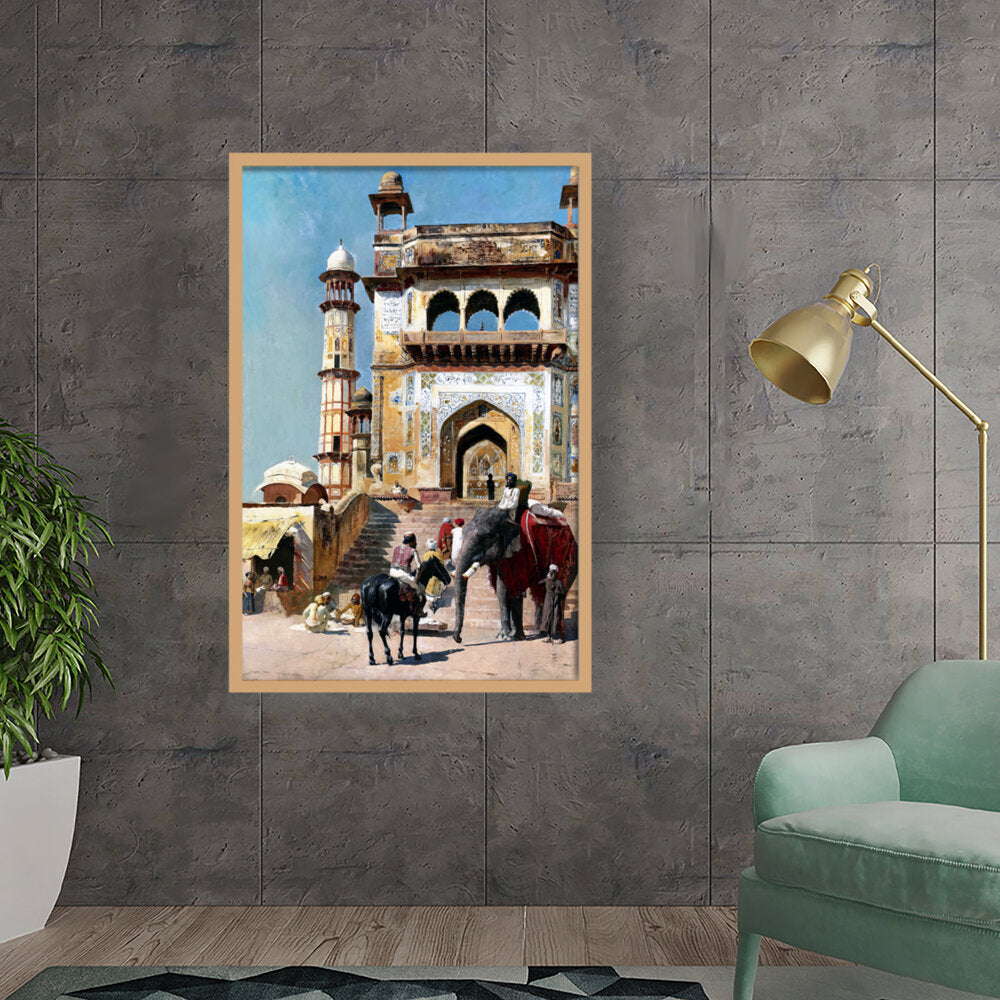 Before_the_Great_Mosque_Mathur - Framed Canvas