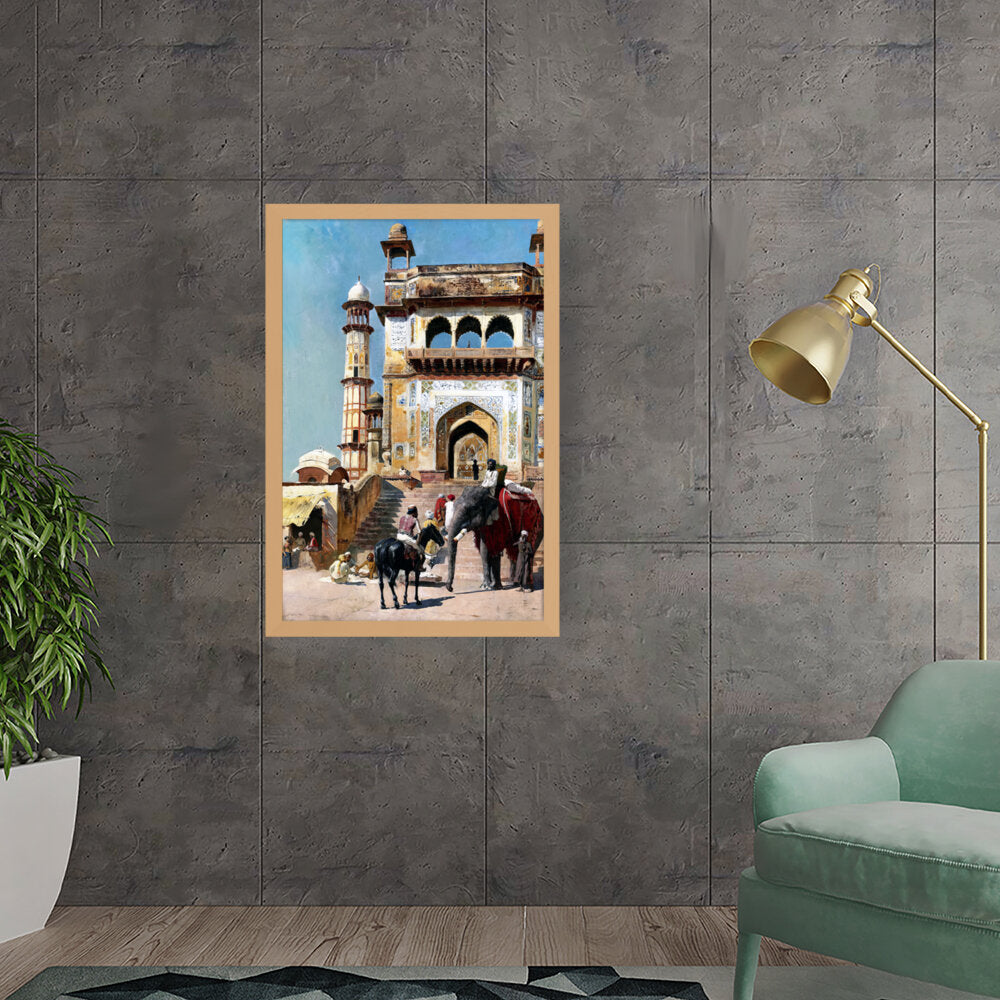 Before_the_Great_Mosque_Mathur - Framed Canvas