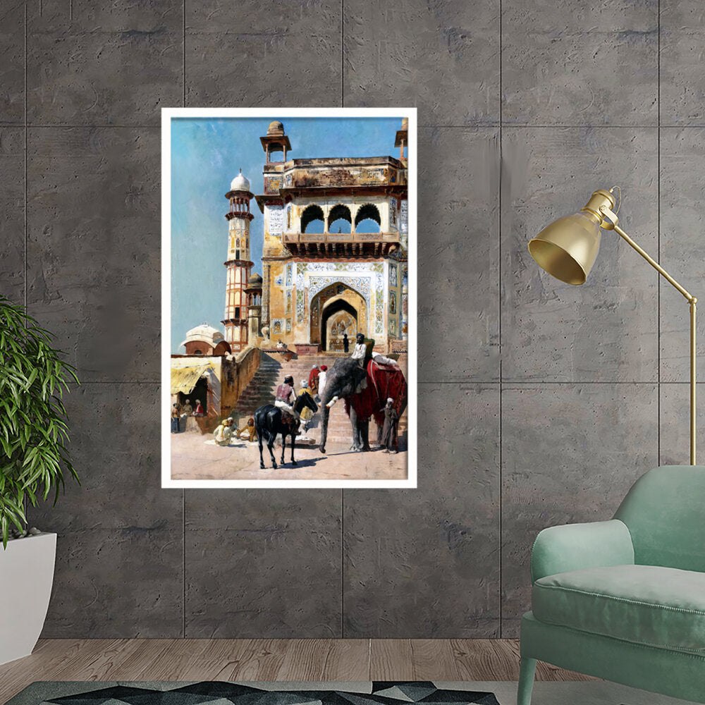 Before_the_Great_Mosque_Mathur - Framed Canvas