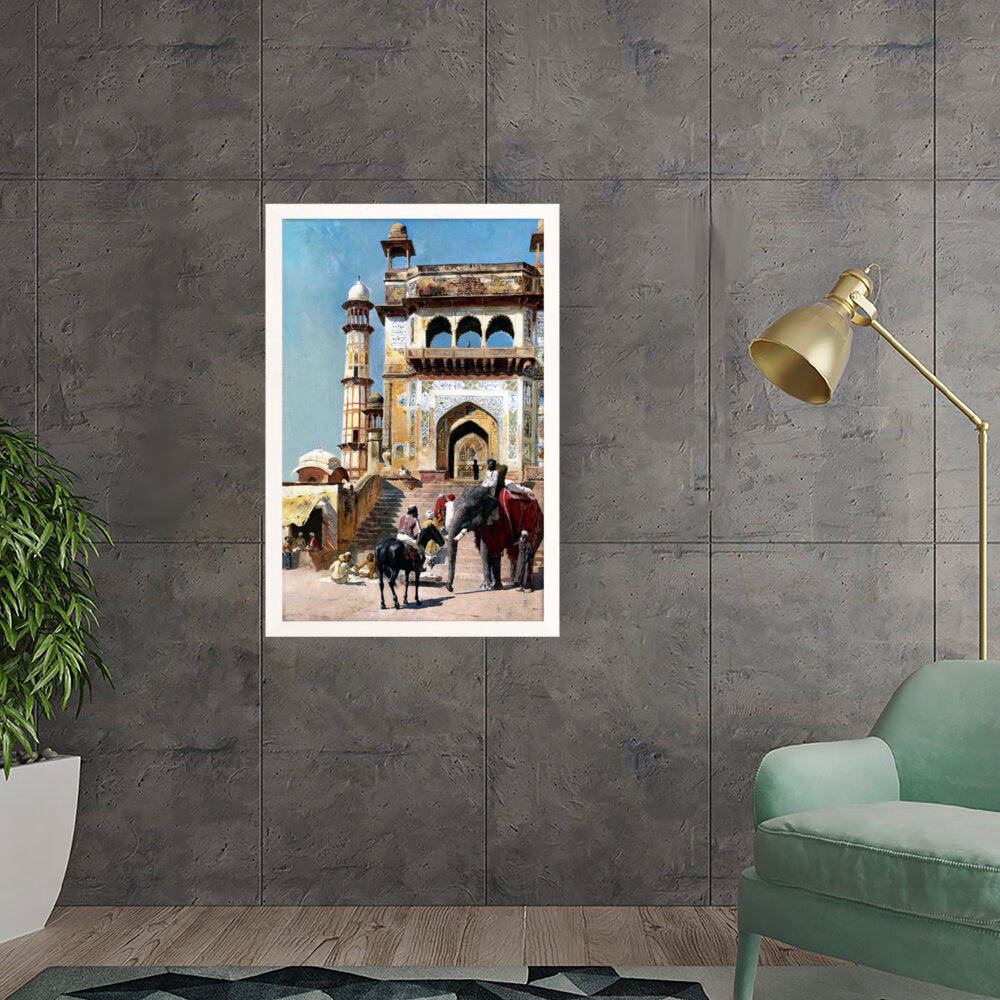 Before_the_Great_Mosque_Mathur - Framed Canvas