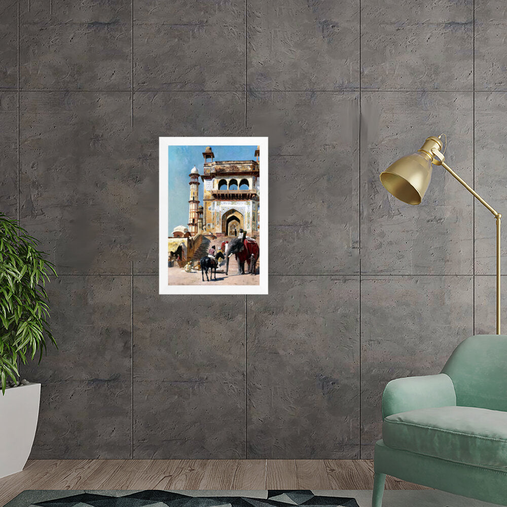Before_the_Great_Mosque_Mathur - Framed Canvas