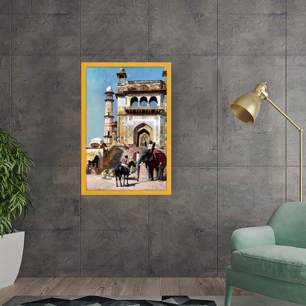 Before_the_Great_Mosque_Mathur - Framed Canvas