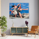 Two Women Running On The Beach - Acrylic Wall Photo