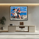 Artist1 - Art - Two Women Running On The Beach - WALL MOUNT FRAME