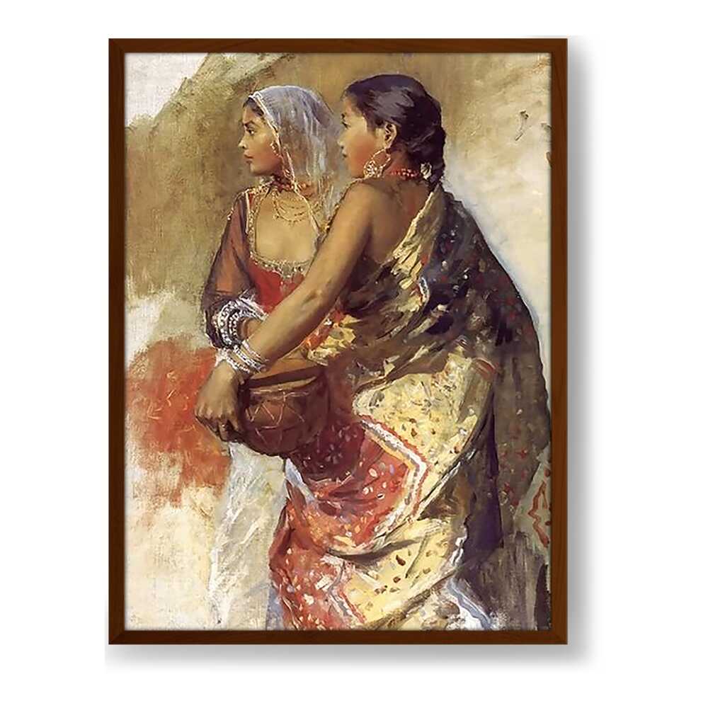 Sketch Two Nautch Girls - Framed Canvas