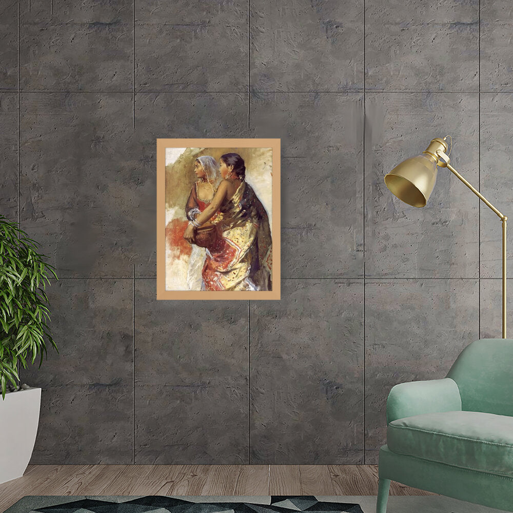 Sketch Two Nautch Girls - Framed Canvas