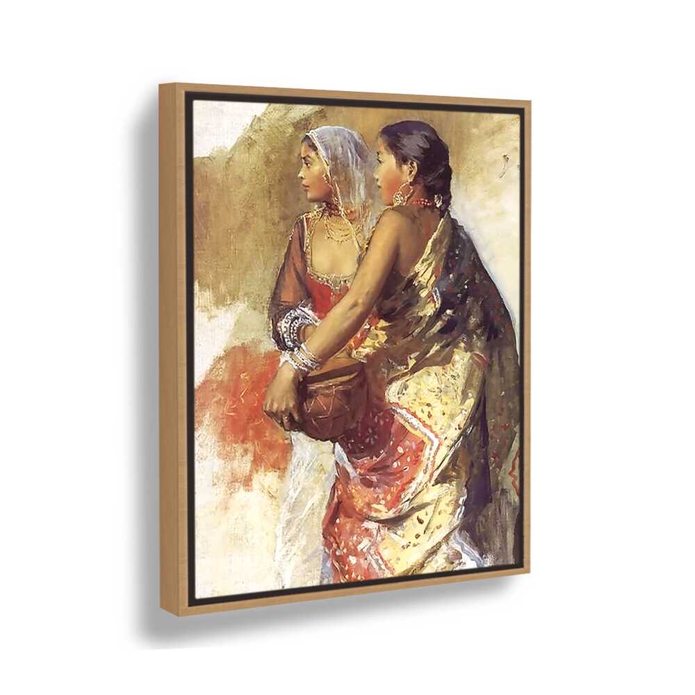 Sketch Two Nautch Girls - FLOATING FRAME