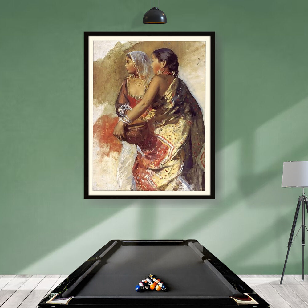 Sketch Two Nautch Girls - WALL MOUNT FRAME