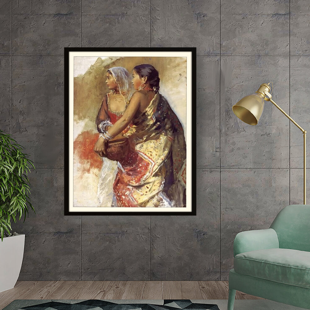 Sketch Two Nautch Girls - WALL MOUNT FRAME