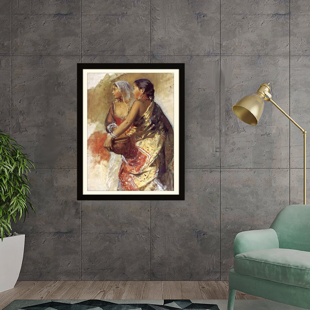 Sketch Two Nautch Girls - WALL MOUNT FRAME