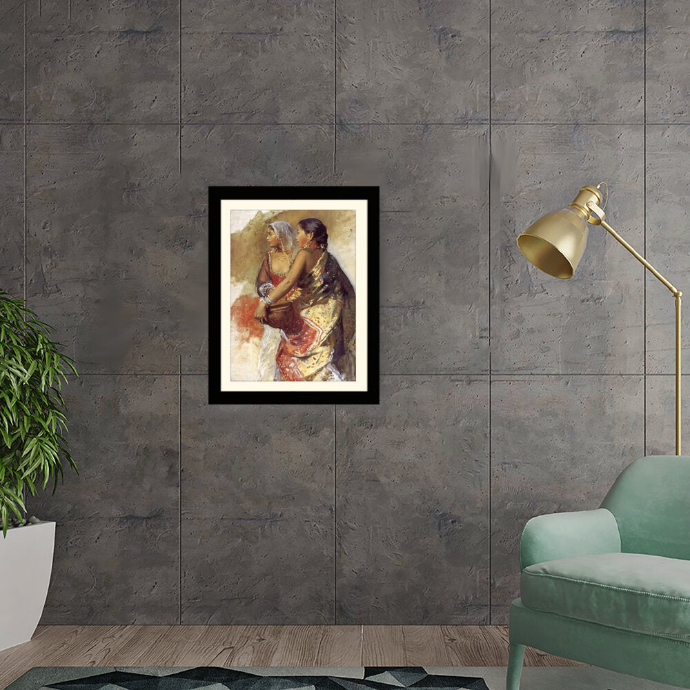 Sketch Two Nautch Girls - WALL MOUNT FRAME