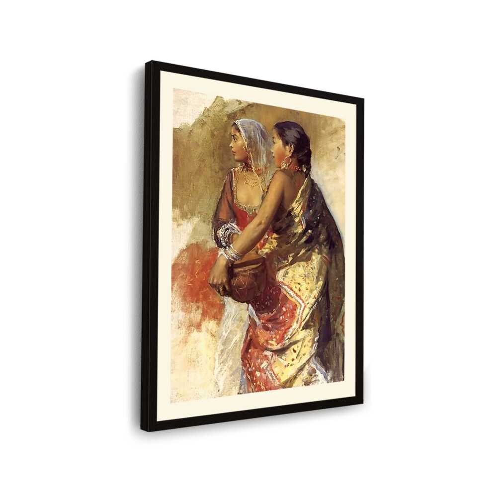 Sketch Two Nautch Girls - WALL MOUNT FRAME