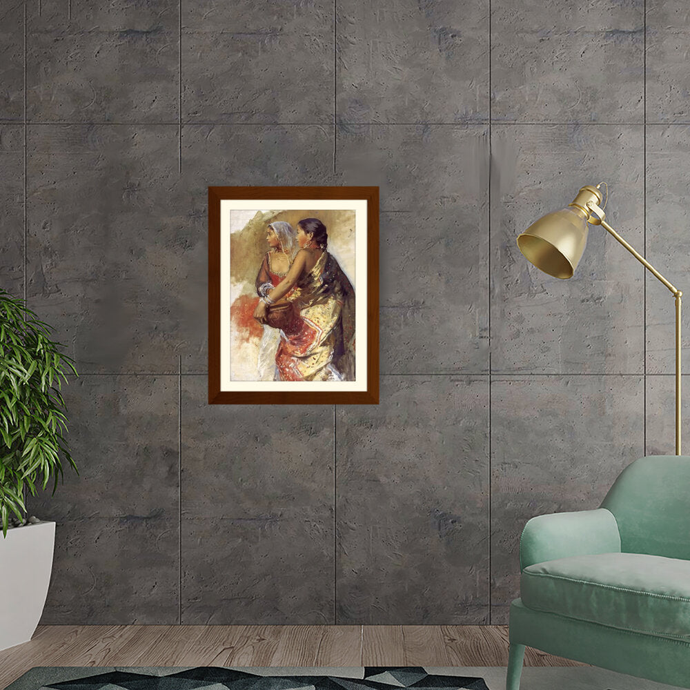Sketch Two Nautch Girls - WALL MOUNT FRAME