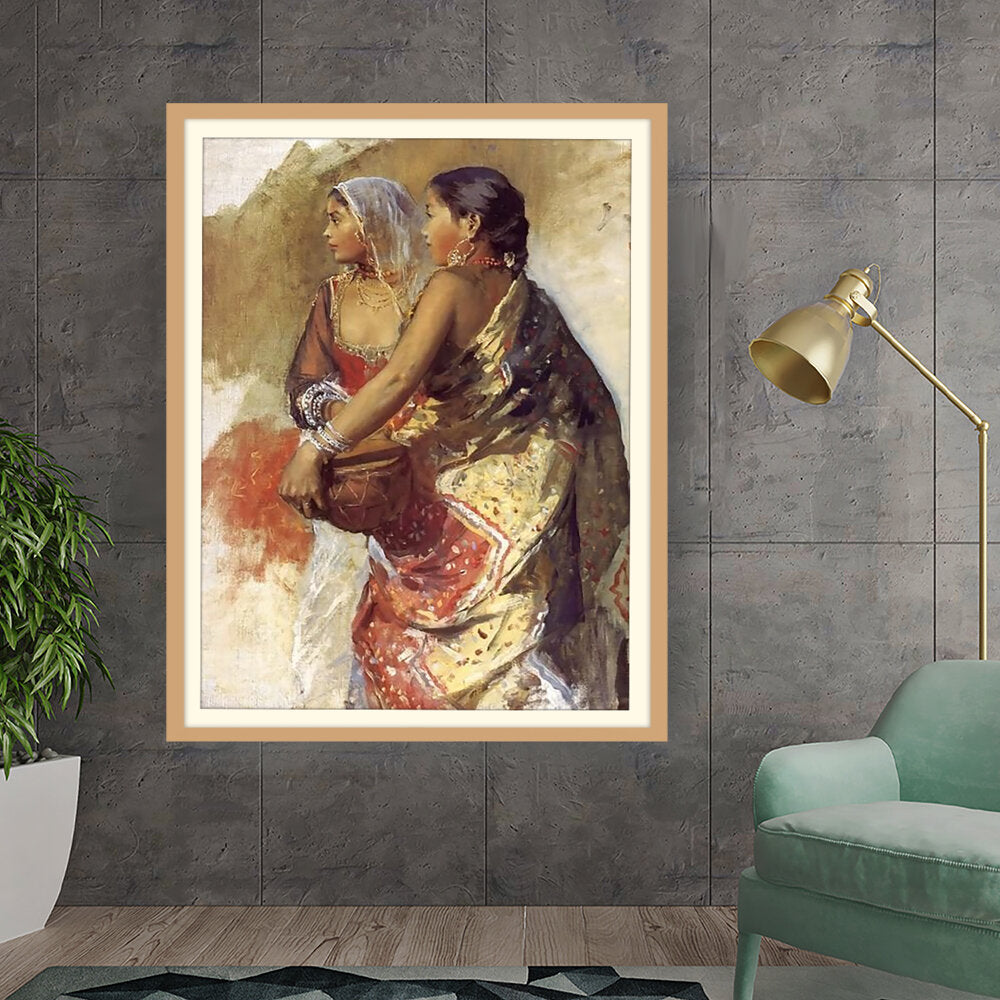Sketch Two Nautch Girls - WALL MOUNT FRAME