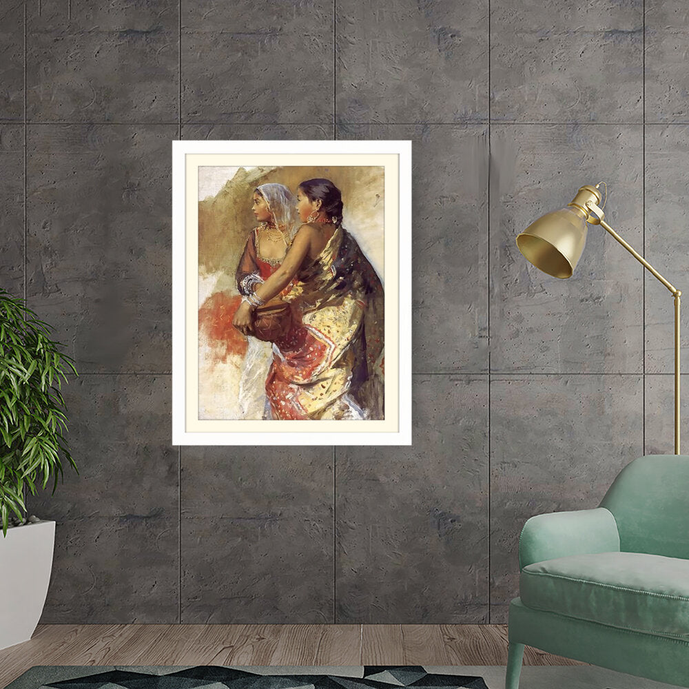 Sketch Two Nautch Girls - WALL MOUNT FRAME