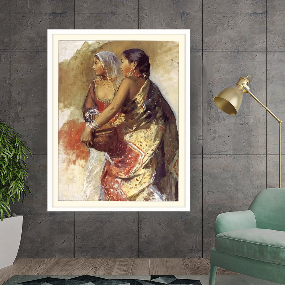 Sketch Two Nautch Girls - WALL MOUNT FRAME