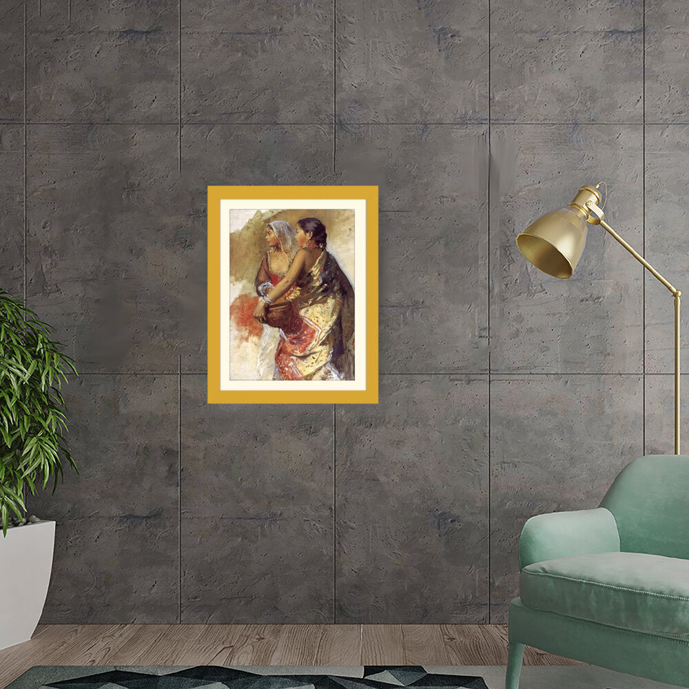 Sketch Two Nautch Girls - WALL MOUNT FRAME
