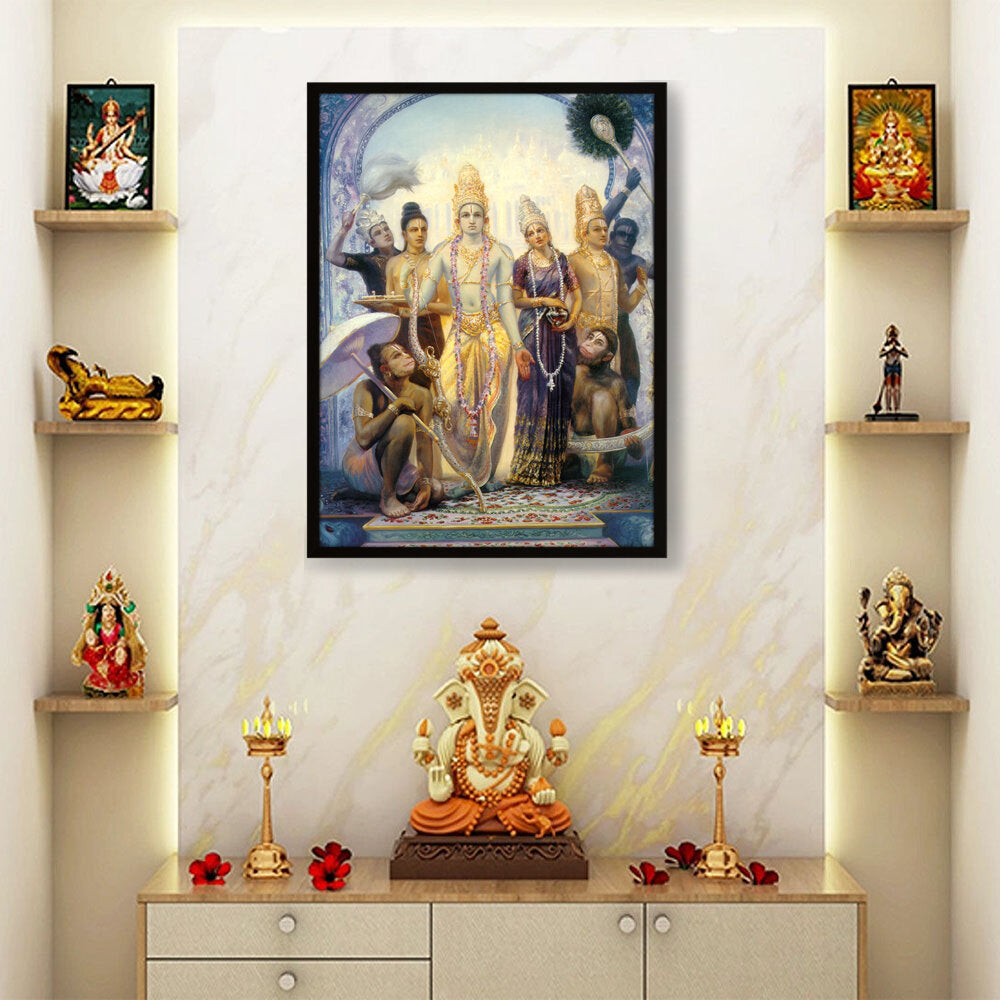 Seetharamalakshmanahanuman - Framed Canvas