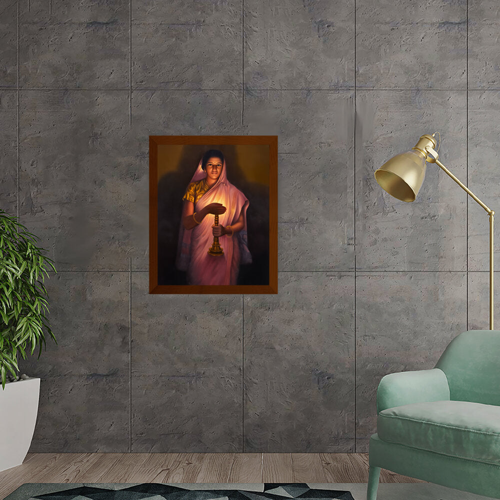 Lady_with_The_Lamp - Framed Canvas