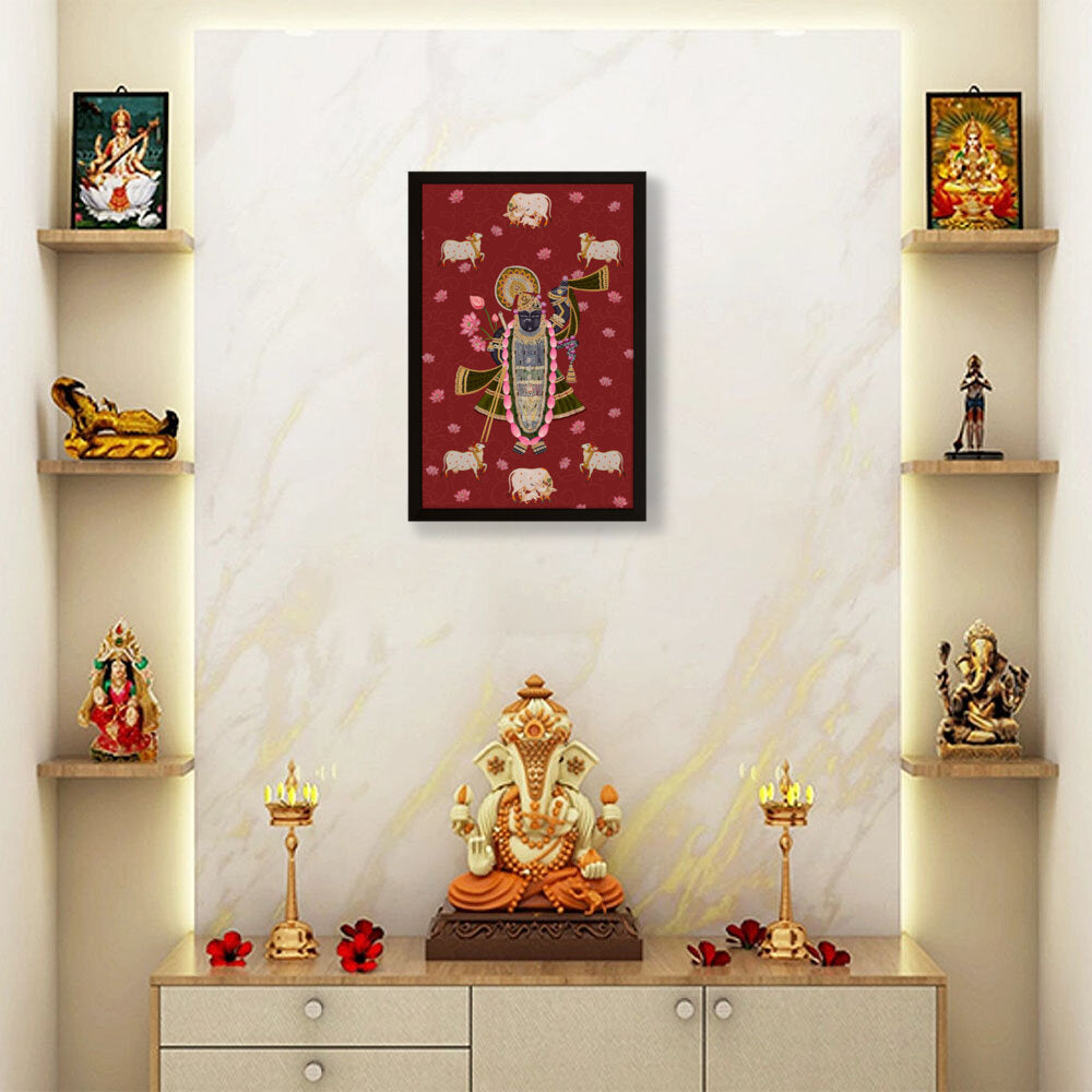ShrinathJiPichwai_Cows - Framed Canvas