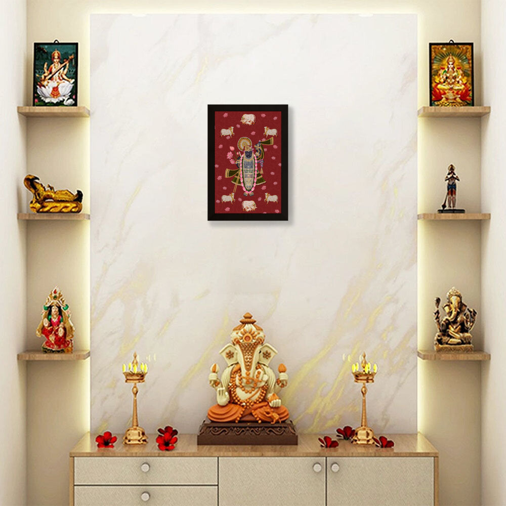 ShrinathJiPichwai_Cows - Framed Canvas