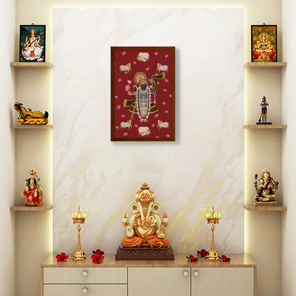 ShrinathJiPichwai_Cows - Framed Canvas