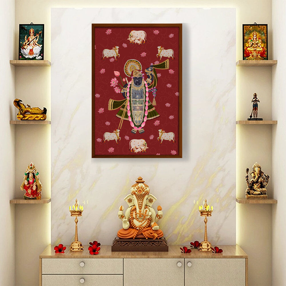 Artist10 - Art - ShrinathJiPichwai_Cows - Framed Canvas