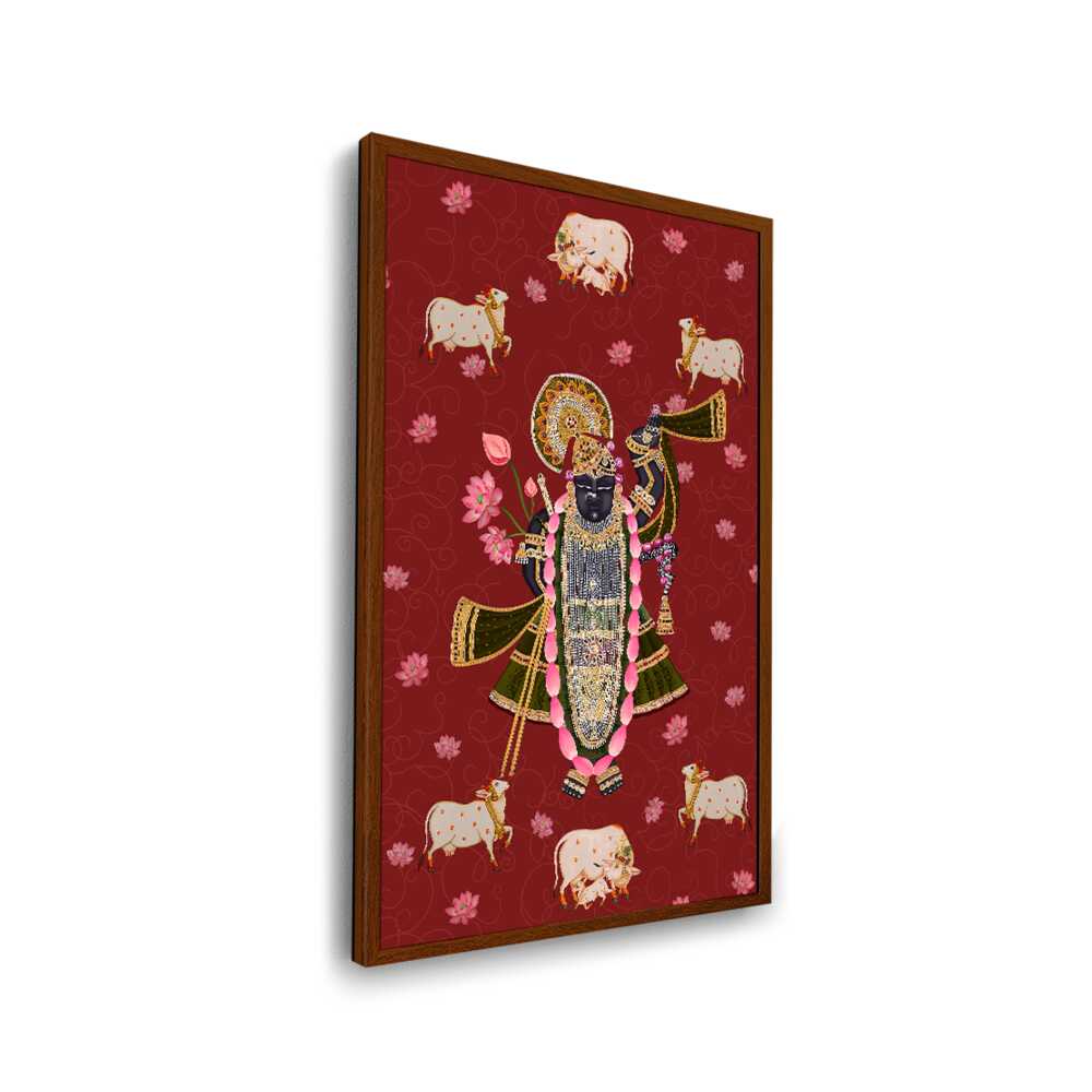 ShrinathJiPichwai_Cows - Framed Canvas