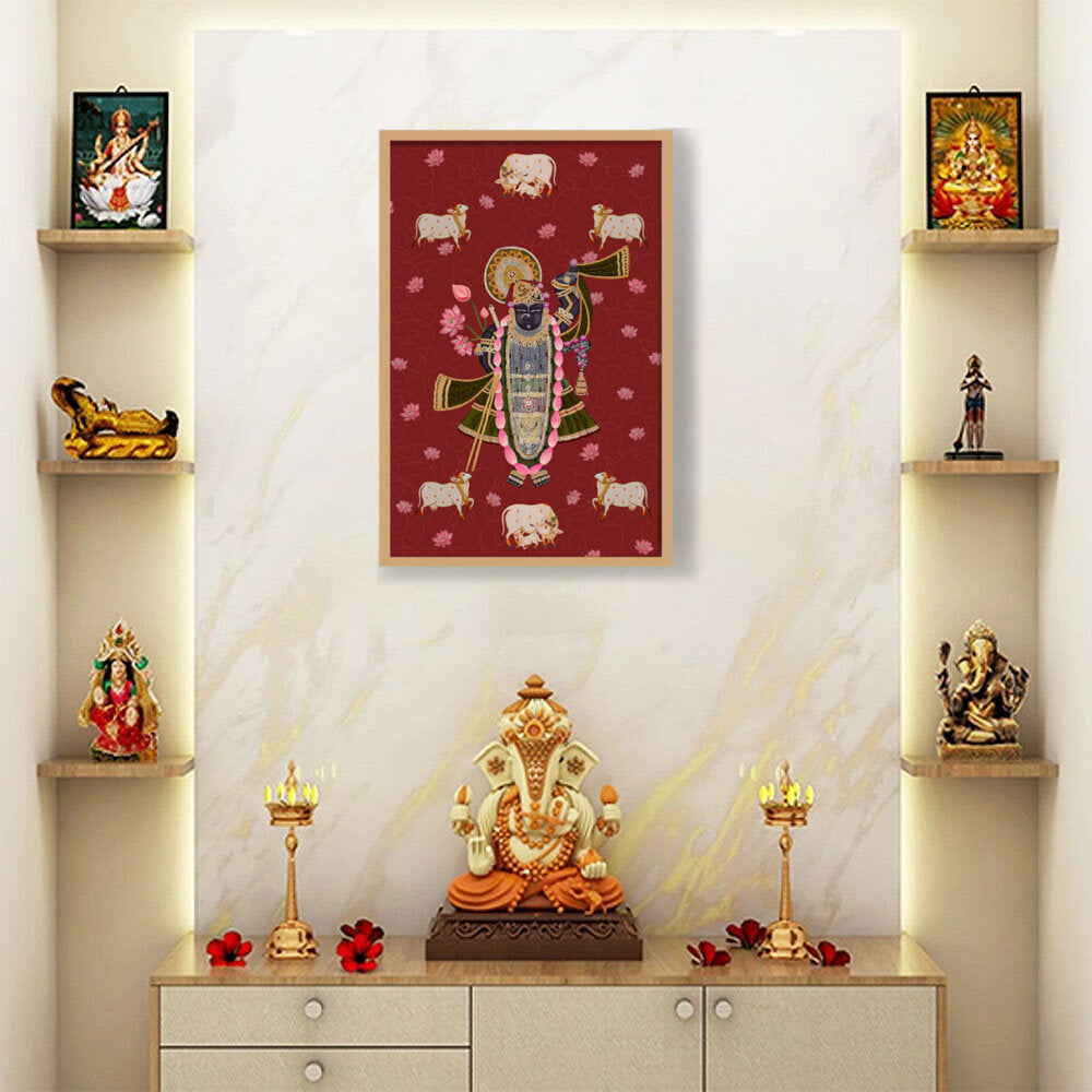 ShrinathJiPichwai_Cows - Framed Canvas