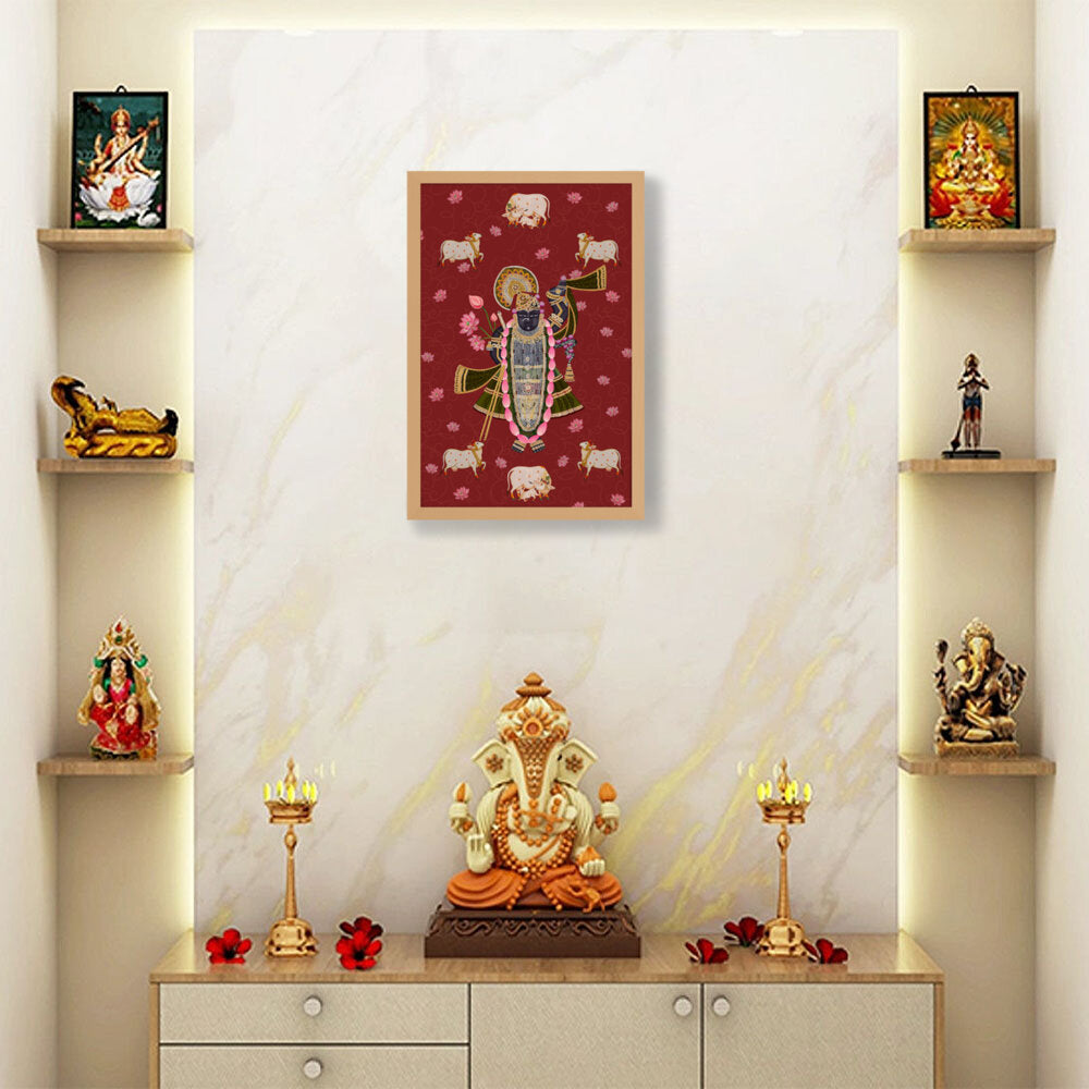 ShrinathJiPichwai_Cows - Framed Canvas