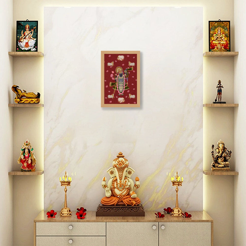 ShrinathJiPichwai_Cows - Framed Canvas