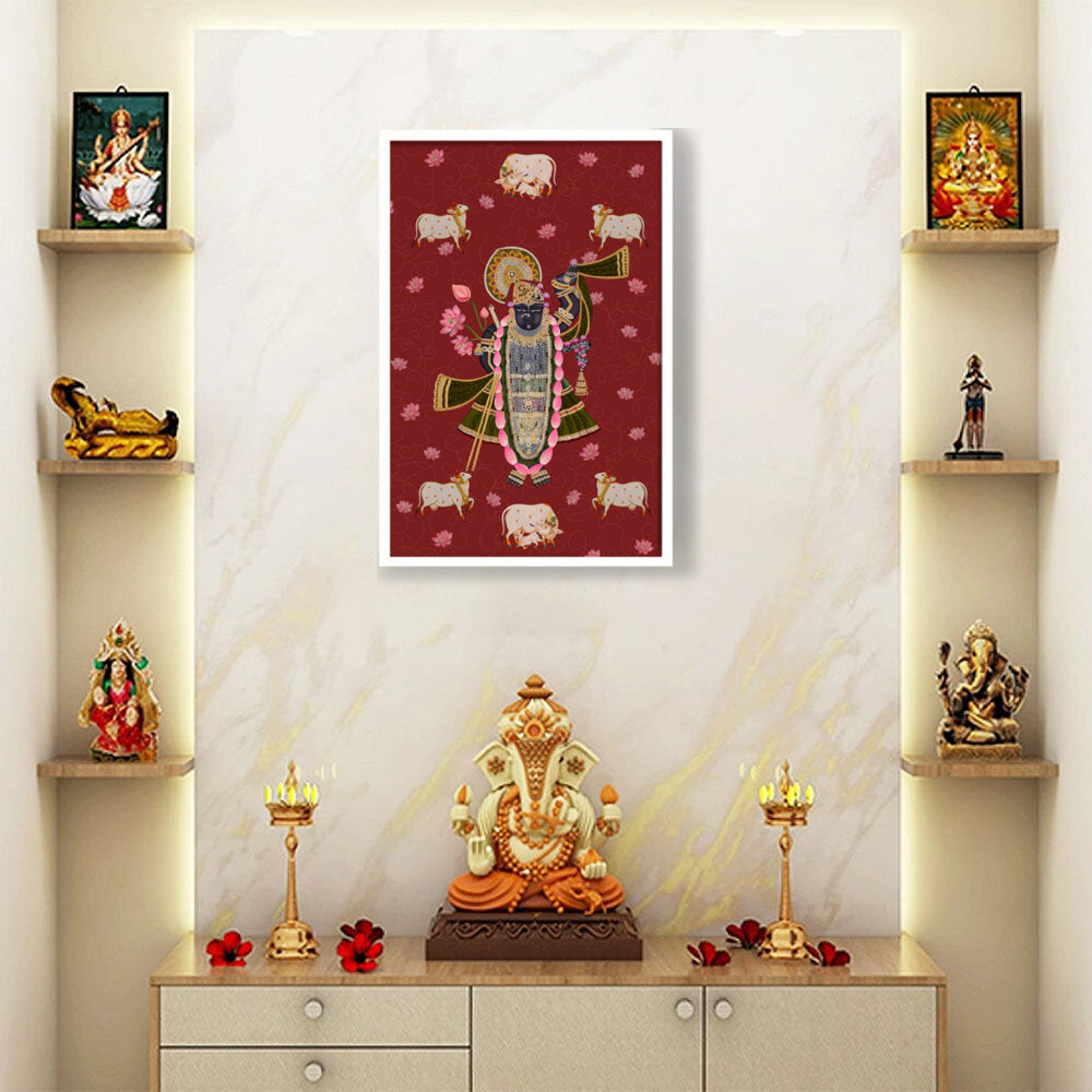ShrinathJiPichwai_Cows - Framed Canvas