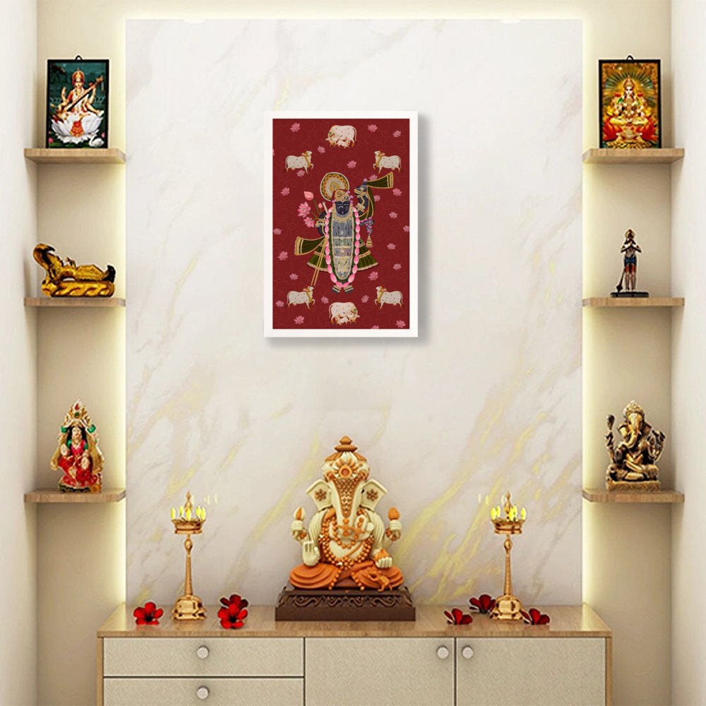 ShrinathJiPichwai_Cows - Framed Canvas