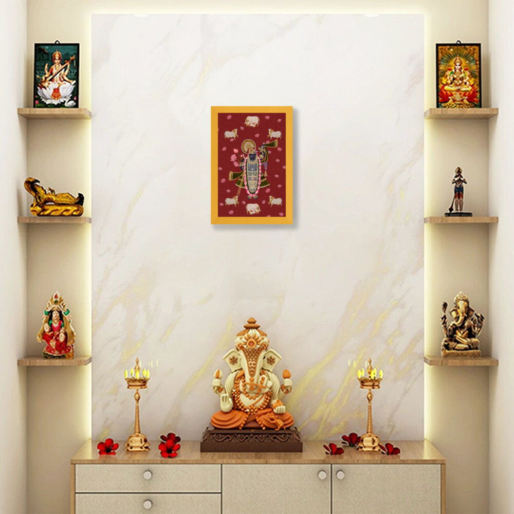 ShrinathJiPichwai_Cows - Framed Canvas