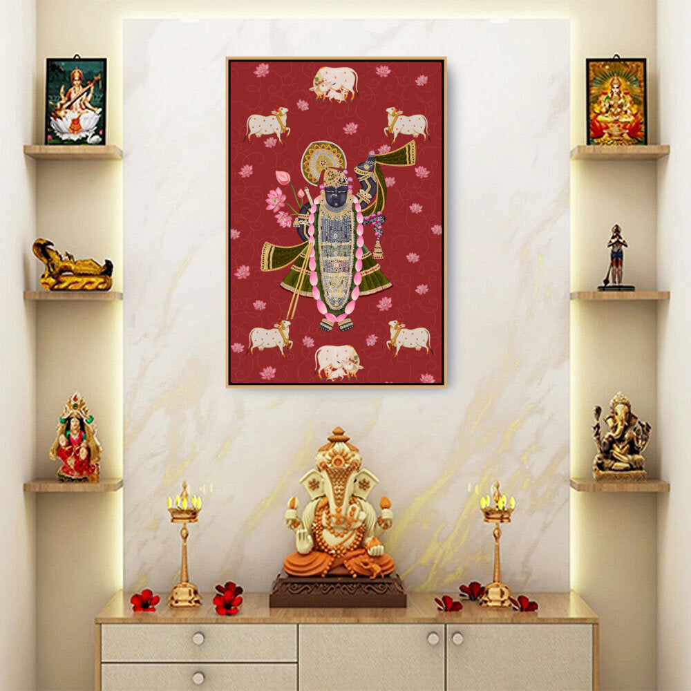 Artist10 - Art - ShrinathJiPichwai_Cows - FLOATING FRAME