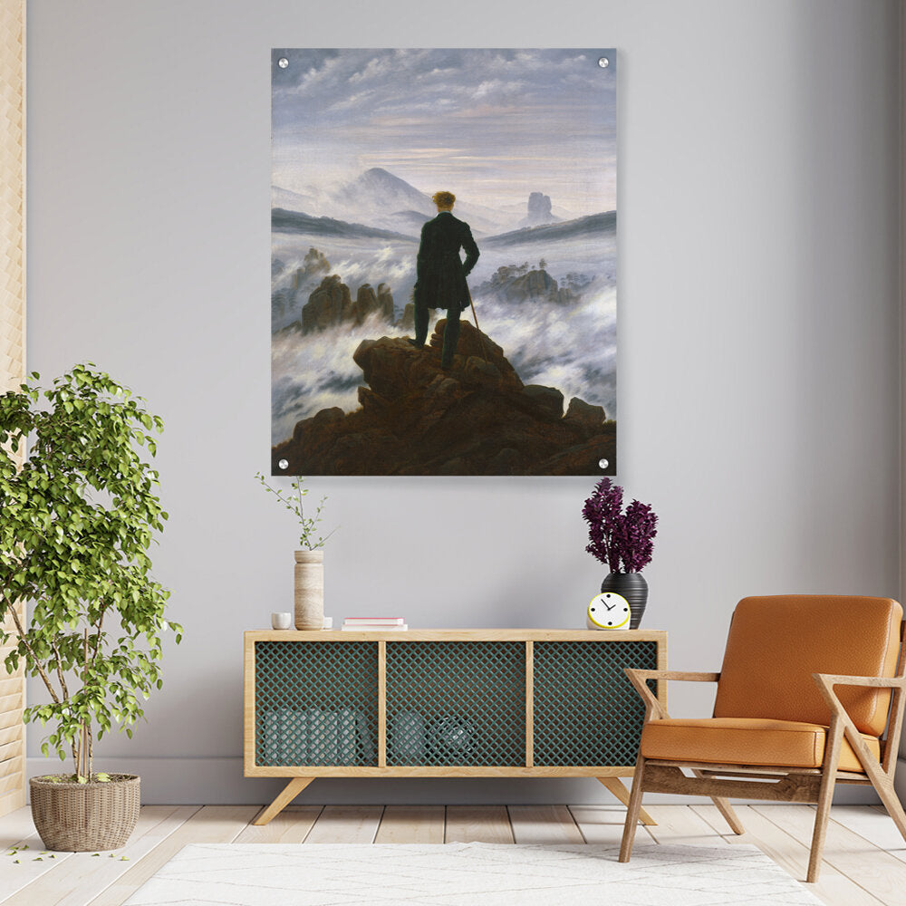 The Wanderer Above The Mists - Acrylic Wall Photo