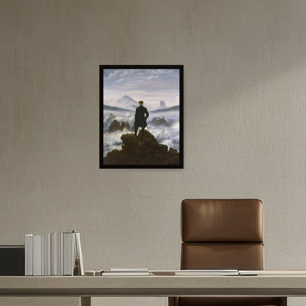 The Wanderer Above The Mists - Framed Canvas