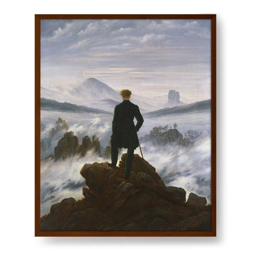 The Wanderer Above The Mists - Framed Canvas