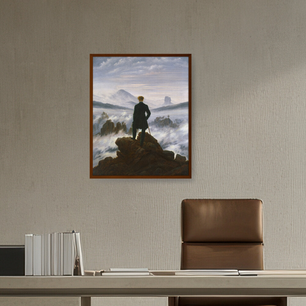 The Wanderer Above The Mists - Framed Canvas