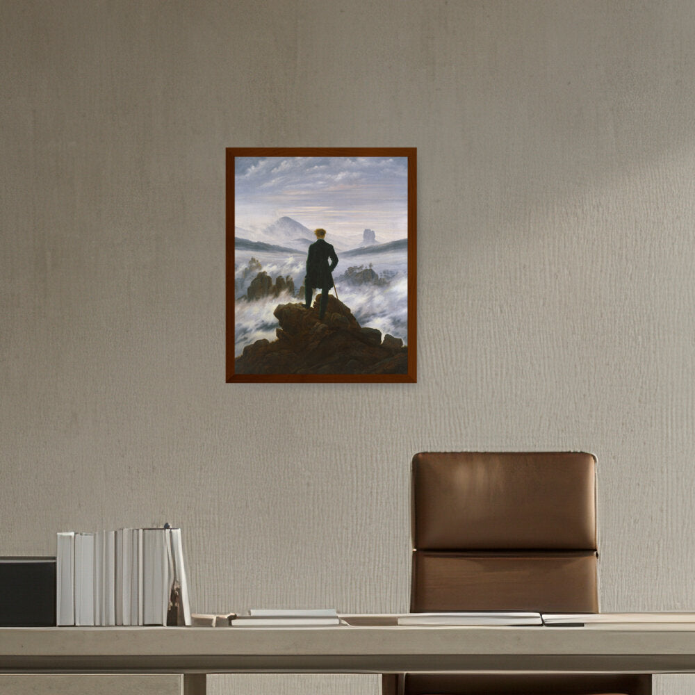 The Wanderer Above The Mists - Framed Canvas