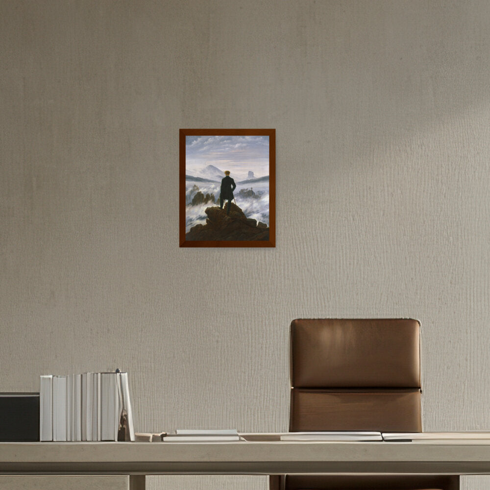The Wanderer Above The Mists - Framed Canvas