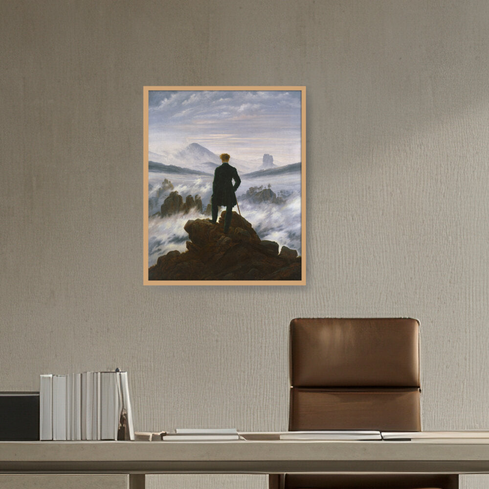 The Wanderer Above The Mists - Framed Canvas