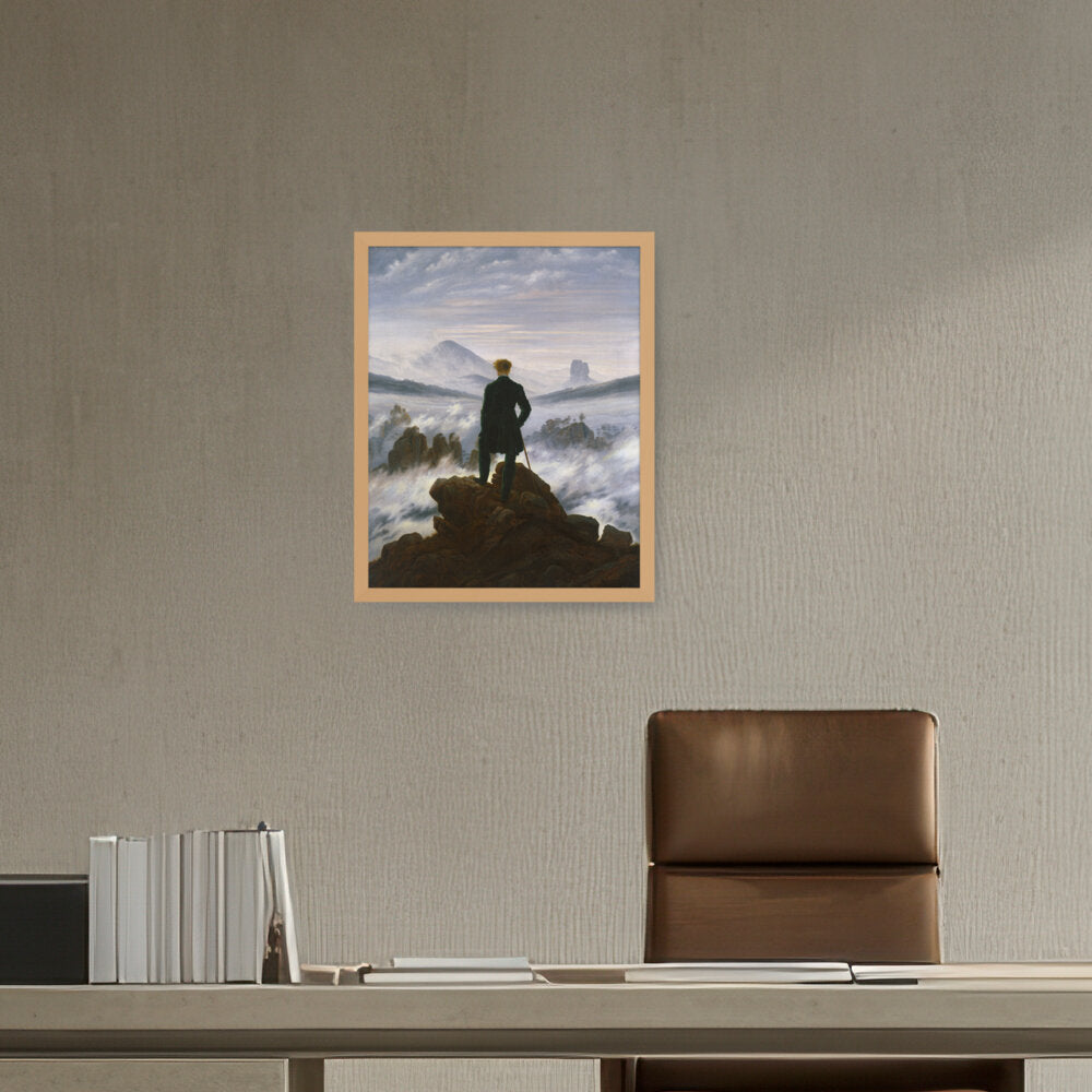 The Wanderer Above The Mists - Framed Canvas