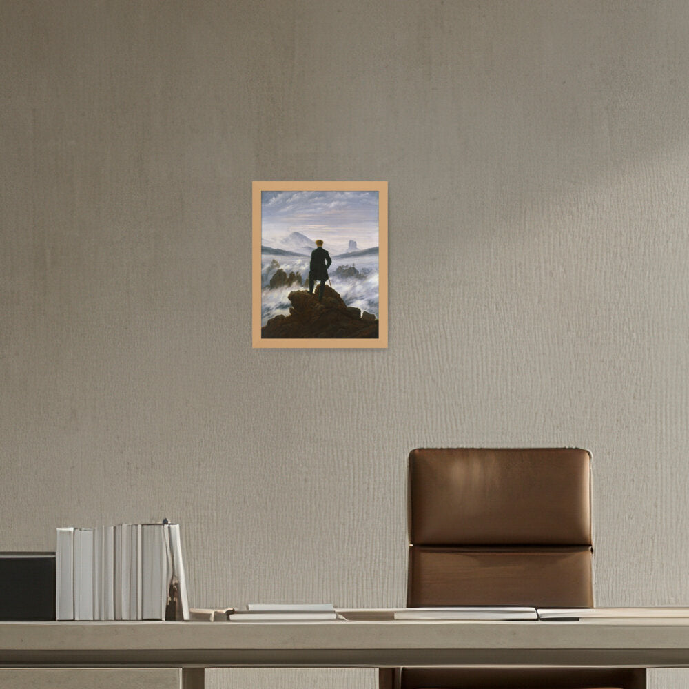 The Wanderer Above The Mists - Framed Canvas