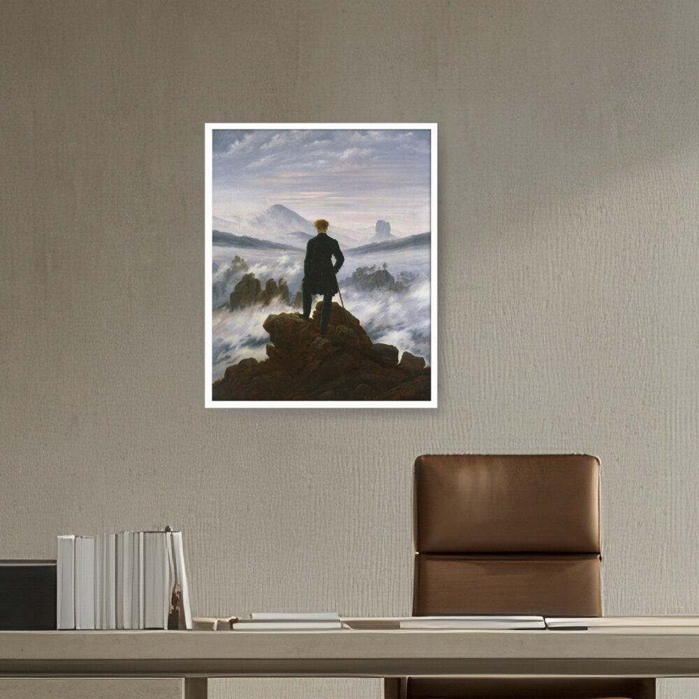The Wanderer Above The Mists - Framed Canvas