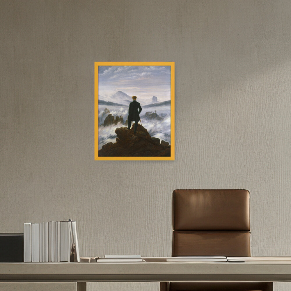 The Wanderer Above The Mists - Framed Canvas
