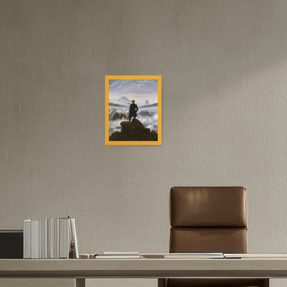The Wanderer Above The Mists - Framed Canvas