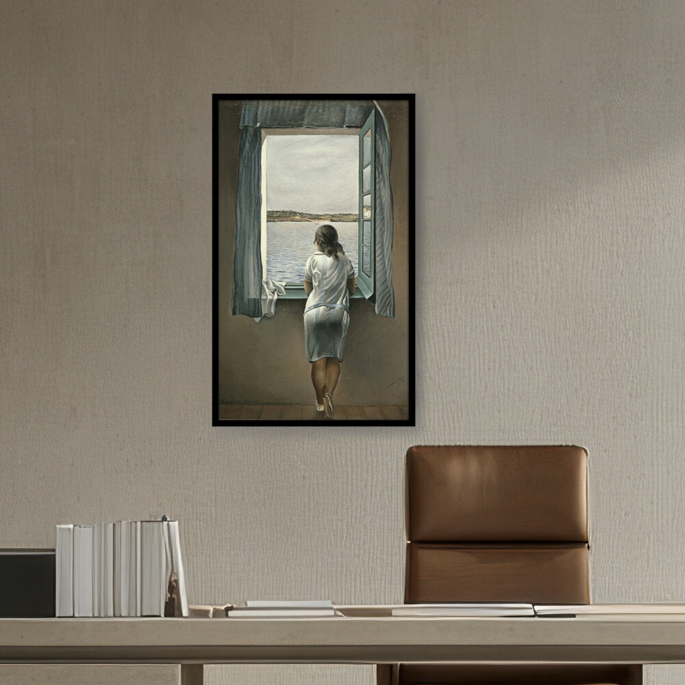 Girl At The Window - Framed Canvas